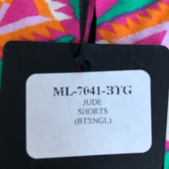 Michael Lauren Jude Shorts Multicolored Geometric Print Large - Picture 8 of 10